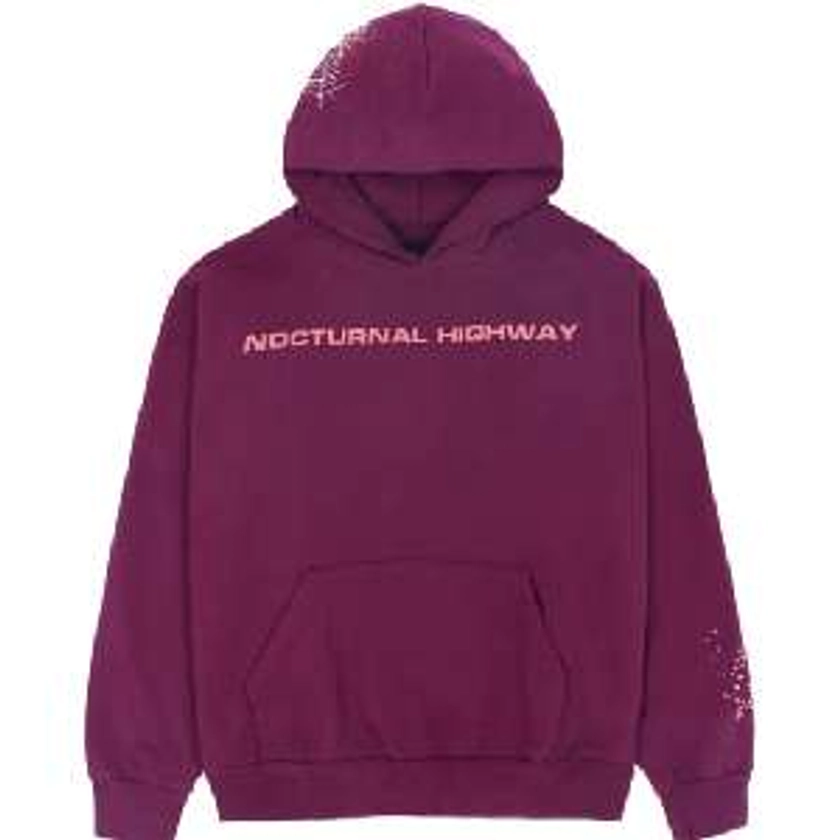 Sp5der Nocturnal Highway Hoodie – Purple – Spider Worldwide Clothing