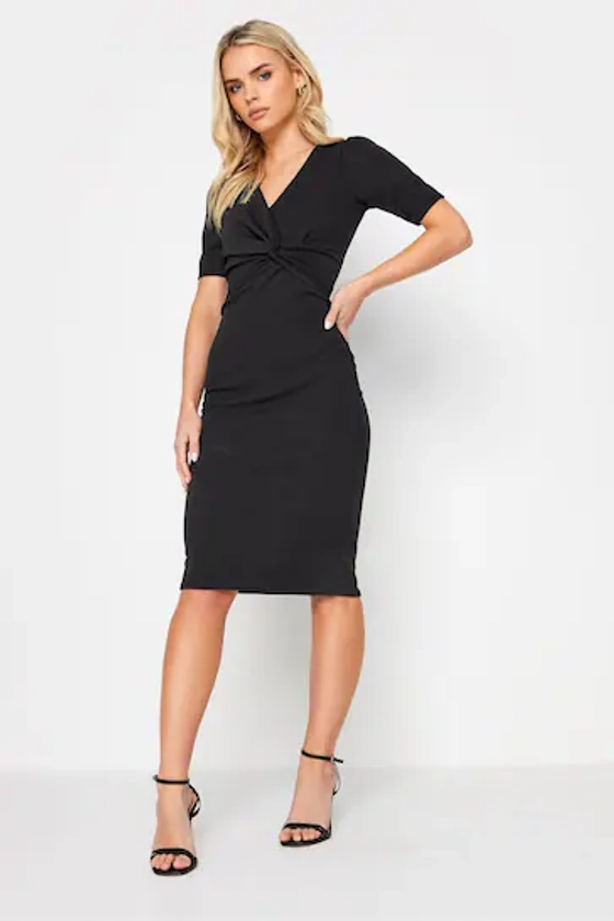 Buy PixieGirl Petite Black Short Sleeve Twist Scuba Knee Length Dress from the Next UK online shop