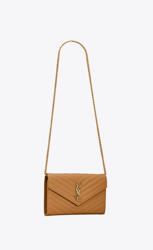 CASSANDRE MATELASSÉ chain wallet in grain de poudre embossed leather | Saint Laurent | YSL.com