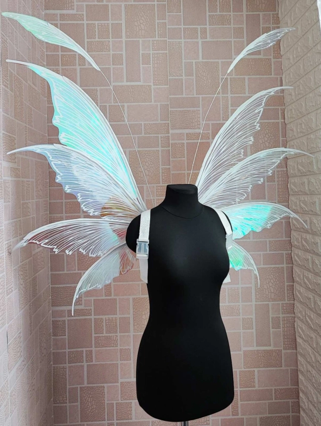 Iridescent White Wings, Transparent Fairy Wings, Wedding Fairy Wings, Carnival Wings - Etsy