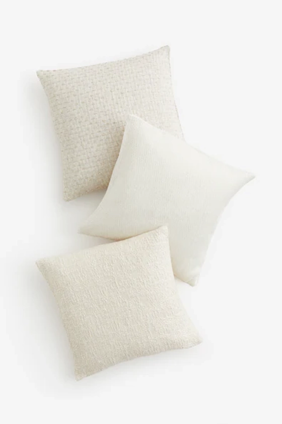 Lot de 3 housses de coussin en tissu texturé