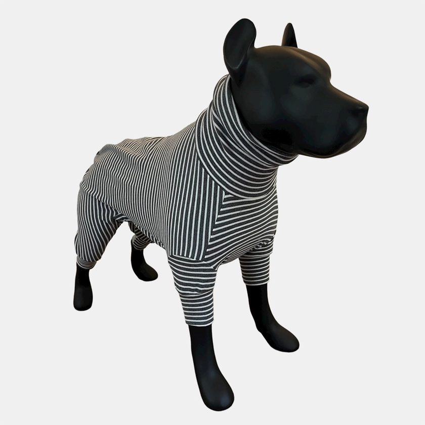 Lightweight Gray Stripe Dog Pajama – Tooth & Honey