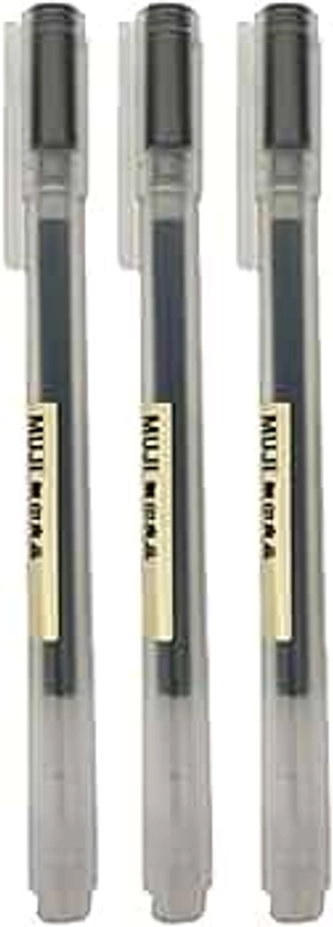 Muji Gel Ink Ball Point Pen, Black, 0.5mm, Pack of 3 (Japan Import)