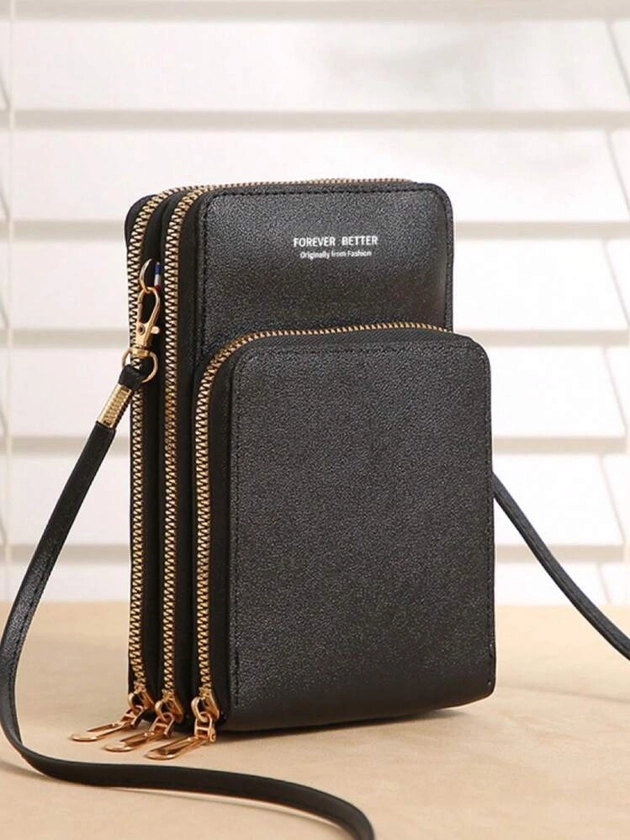 Bolsa feminina porta celular com 3 divisorias transverasal mini bag