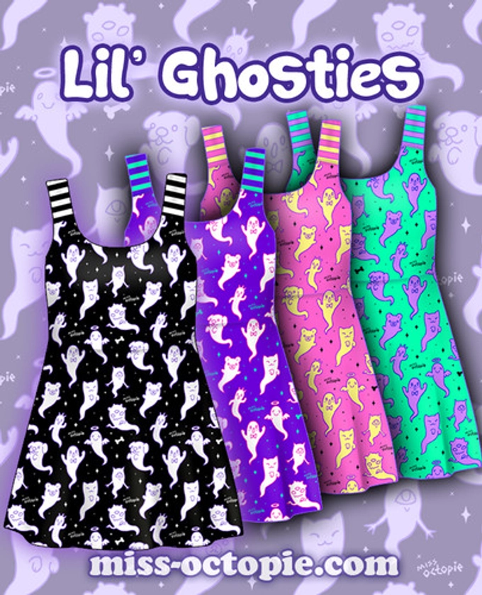 "Lil' Ghosties" Skater Dress Swimsuit | octopie