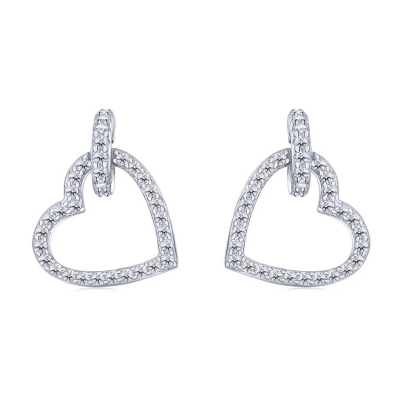 Sterling silver Dainty heart earrings