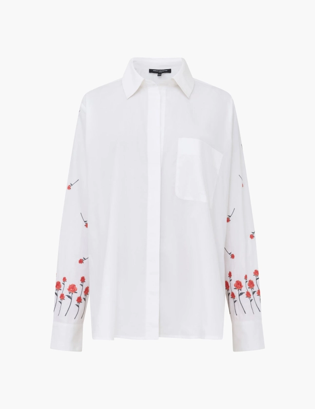 Pure Cotton Floral Embroidered Relaxed Shirt | French Connection | M&S