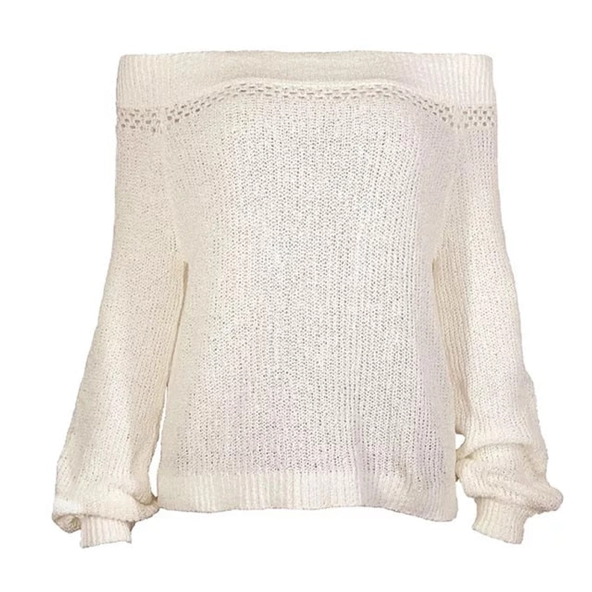 Women's Lantern Sleeve Open Shoulder Sweaters