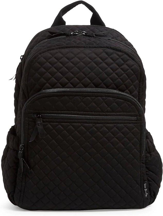 Amazon.com: Vera Bradley Women's Cotton Campus Backpack, Black - Recycled Cotton, One Size : Clothing, Shoes & Jewelry