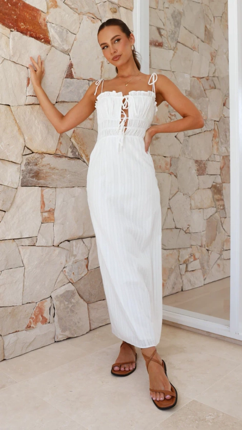 Francesca Maxi Dress - White - Buy Women's Dresses - Billy J