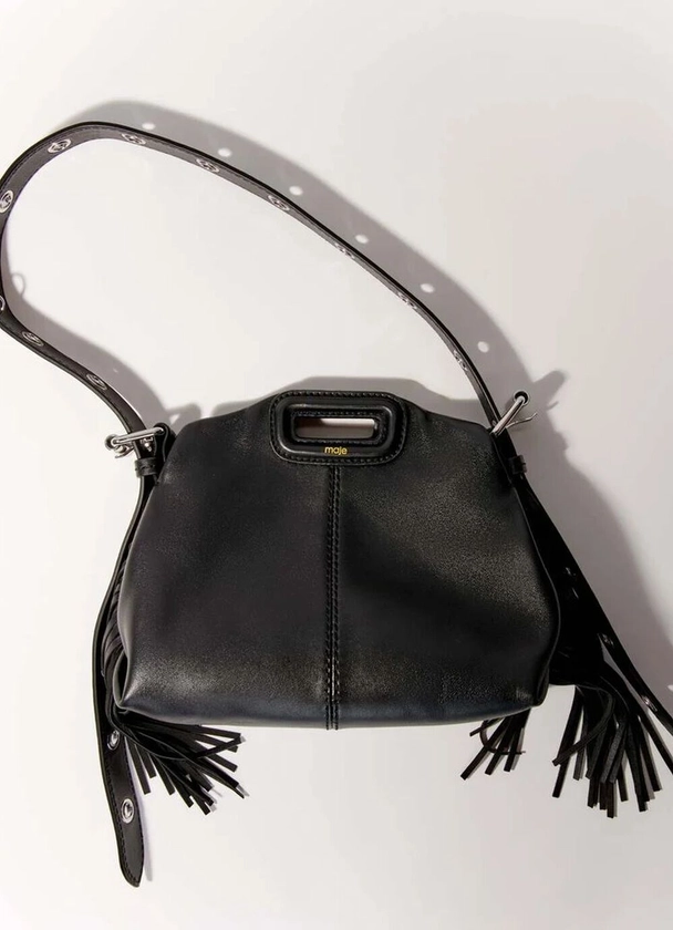 Sac Miss M Mini En Cuir Lisse - Noir - Maje