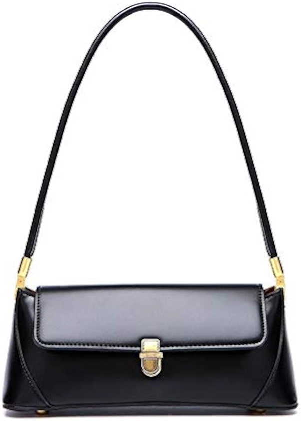 Women Black Shoulder Bags Vintage Handbag Retro Classic Small Purse 90s Buckle Closure: Handbags: Amazon.com