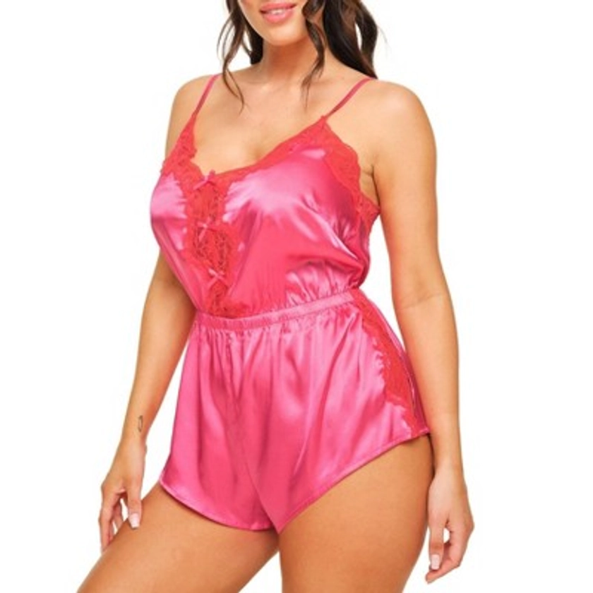 Adore Me Women's Cilla Romper Lingerie 4X / Hot Pink.