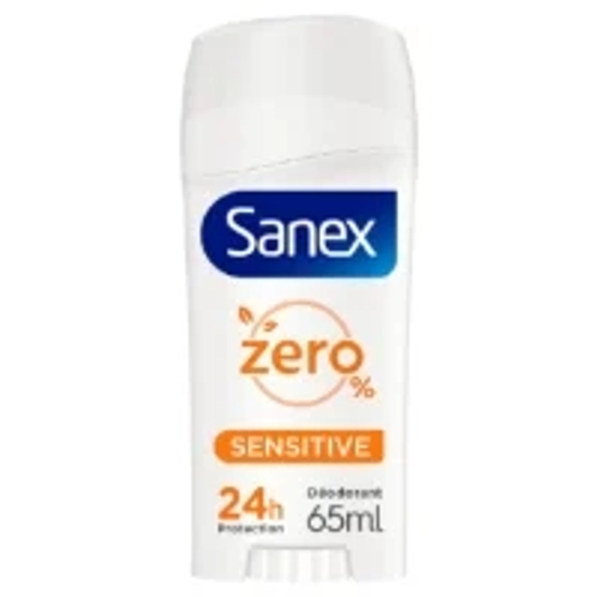 Déodorant Stick Dermo sensitive peaux sensibles zéro % SANEX : le stick de 65mL à Prix Carrefour