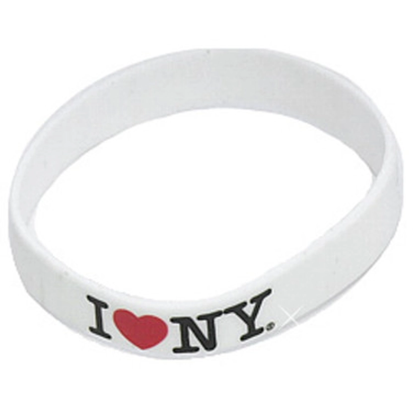 White I Love NY Rubber Bracelet