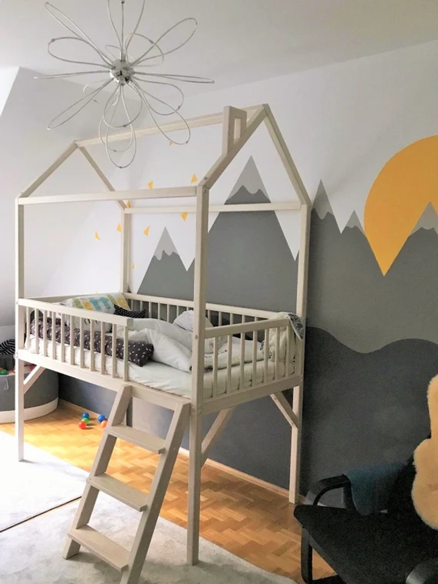 House bed, Montessori bed, children bed, kids bed, children furniture, wooden bed, loft bed, bunk beds, bunk beds for kids, model TREE HOUSE