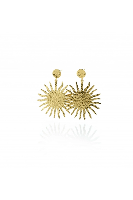 Boucles d'oreilles soleil dorées | Aroz Jewelry