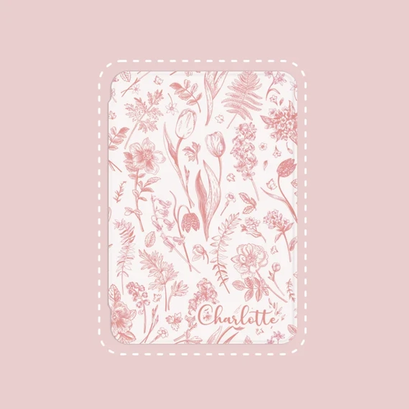 Pink Botanical Flowers iPad 10.2 case iPad 9.7 case iPad Air 4 iPad Pro 12.9 iPad Mini 6 iPad 8th iPad Pro 11 iPad 9th gen Floral Cover