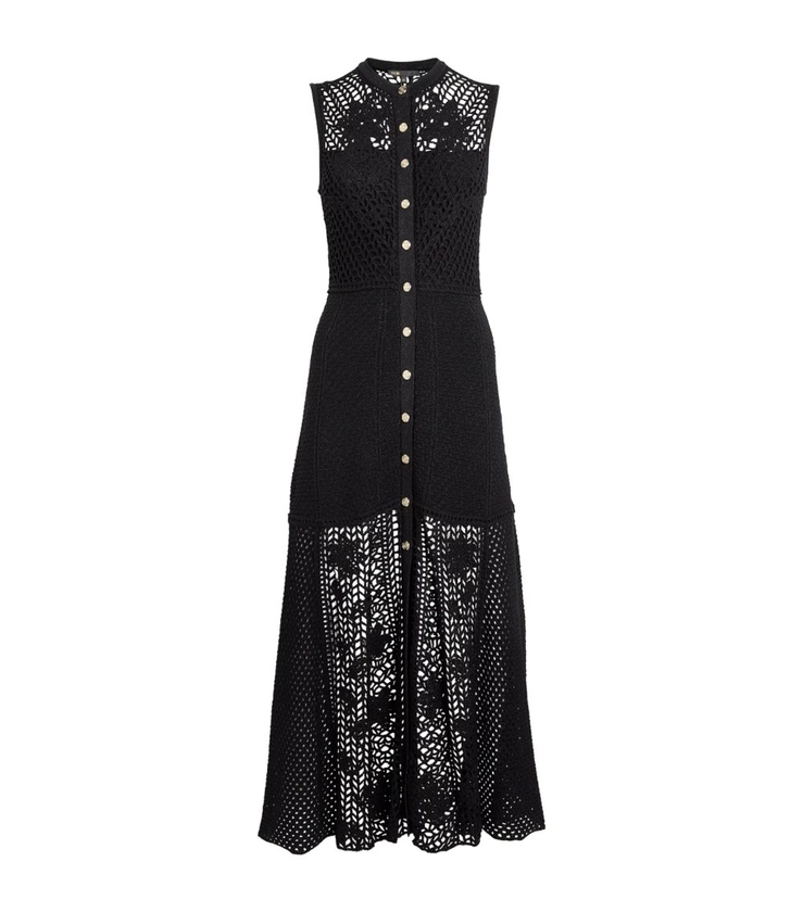 Womens Maje black Crochet Midi Dress | Harrods FR 