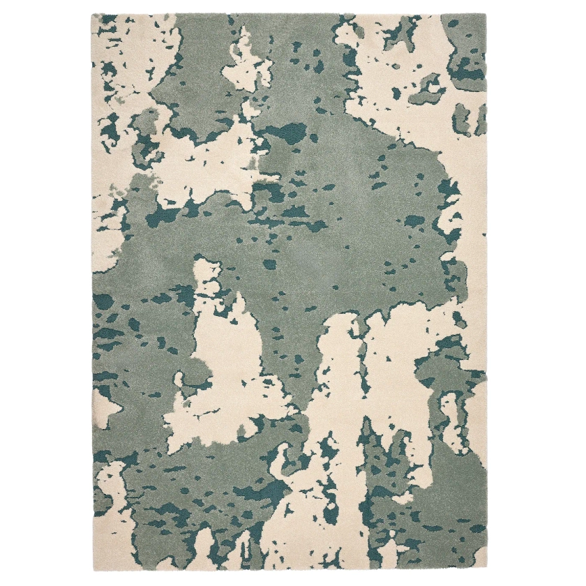 RINGKLOCKA green/off-white, abstract pattern rug, 160x230 cm - IKEA