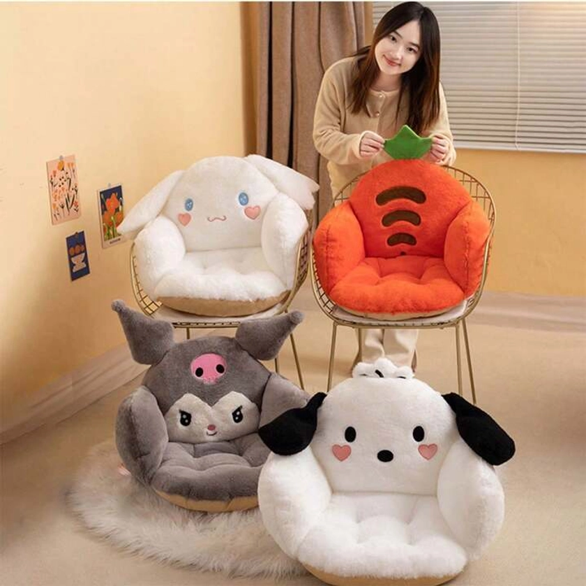 Coussin en peluche Sanrio chat, Kuromi et Pompompurin, coussin de chaise antidérapant, cadeau d'anniversaire | Mode en ligne | SHEIN FRANCE