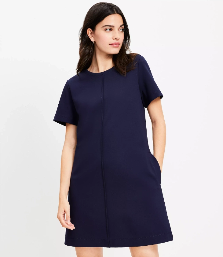 Petite Ponte Pocket Mini Dress