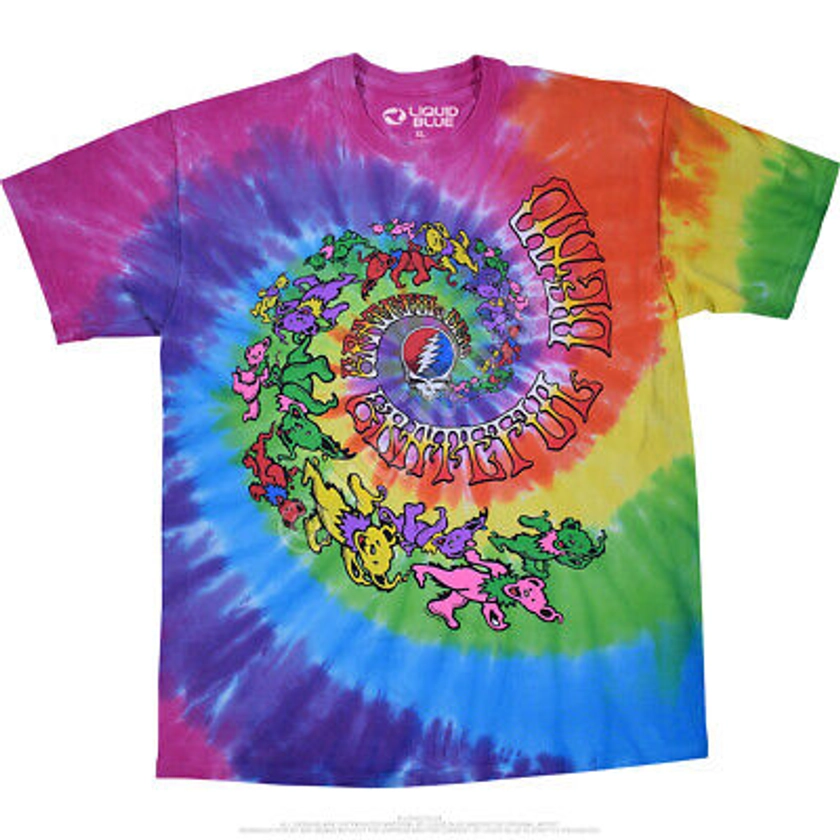 GRATEFUL DEAD-SPIRAL TRIPPY BEARS TIE DYE T-SHIRT S-M-L-XL-2X,6X Garcia,Wier | eBay