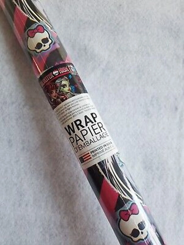 2015 Monster High Gift Wrap Wrapping Paper American Greetings 20 sqft Unopened