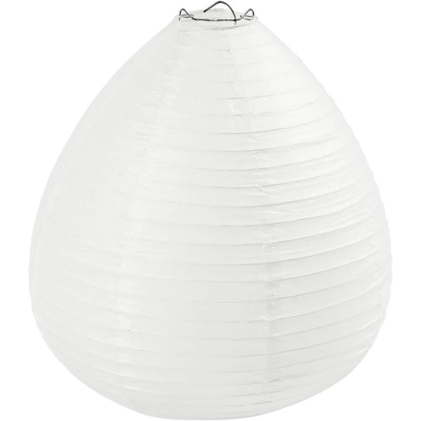 Reispapier-Lampe/-Lampion, Regentropfen, H 27 cm, D 25 cm, Weiß, 1 Stk