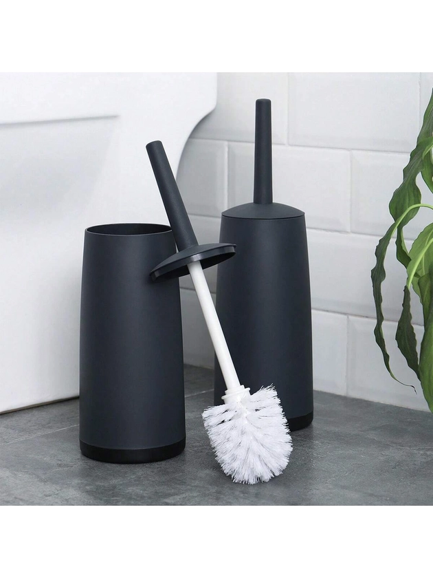 A Simple European-Style Toilet Brush Set With Soft Bristles And Long Handle, Which Can Clean Every Corner Of The Toilet Bowl.