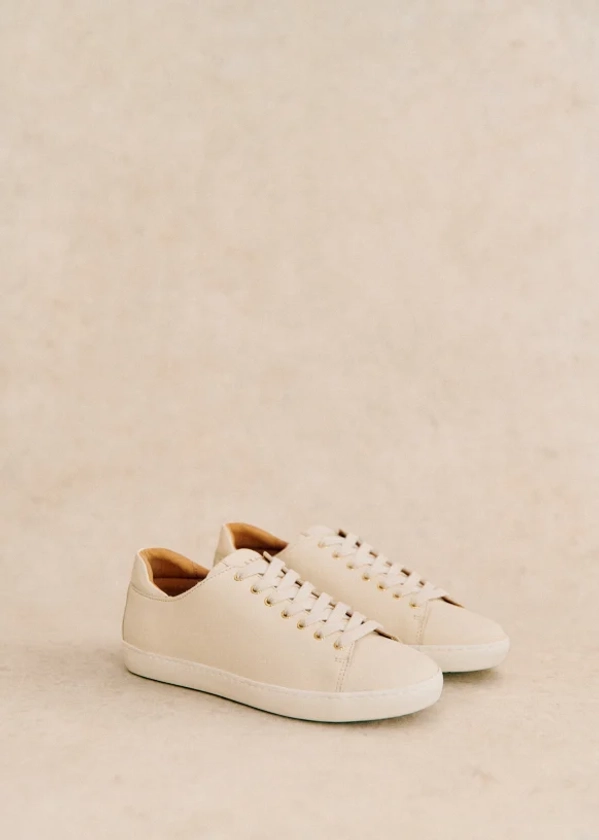 Jack Trainers - Smooth Ecru - Smooth cowhide leather - Sézane