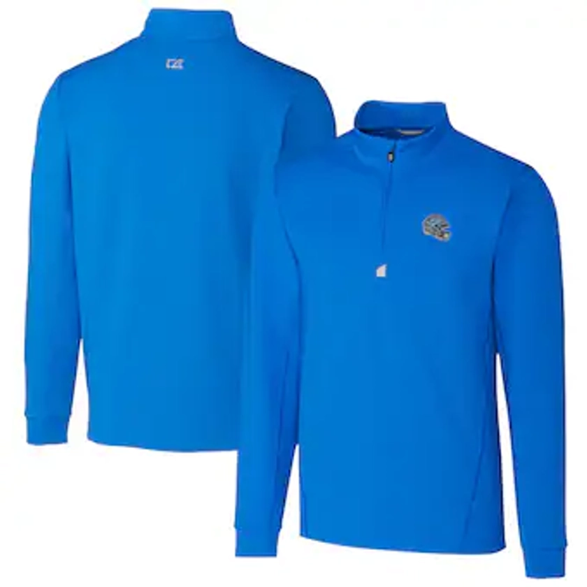 Men's Detroit Lions Fanatics Blue Defender Long Sleeve Quarter-Zip Jacket