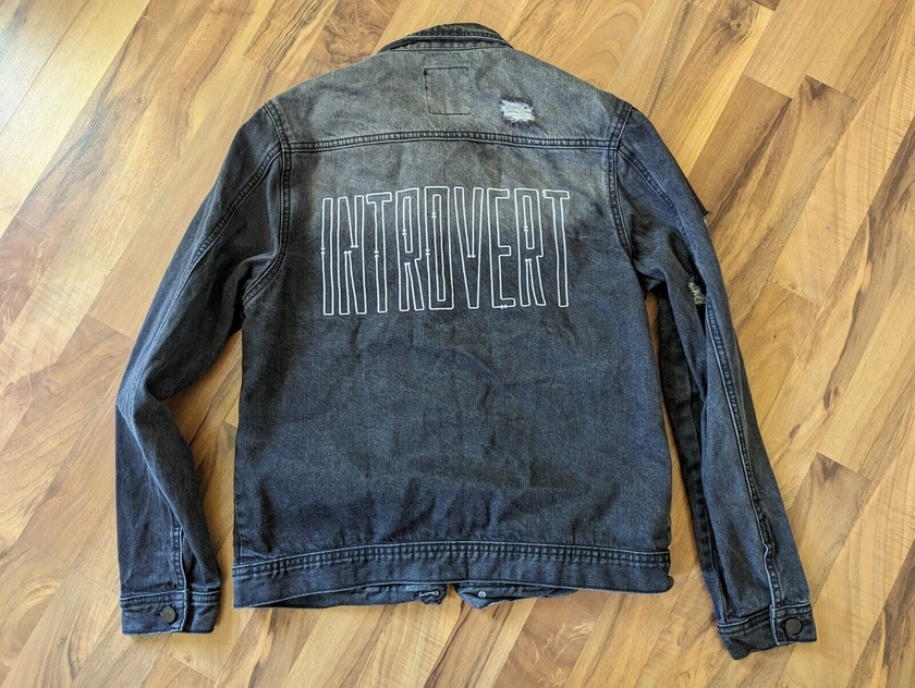 Interactive Introverts Denim Jacket in Black Dan And Phil 2018 World Tour Sz M