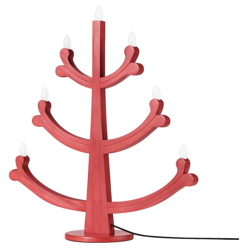 STRÅLA LED 7-armed candelabra - pine red 47 cm