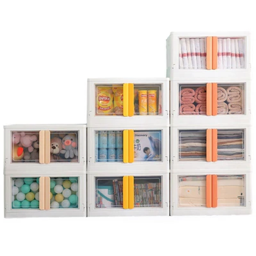 72L Large Capacity Stackable Storage Box with Transparent Display