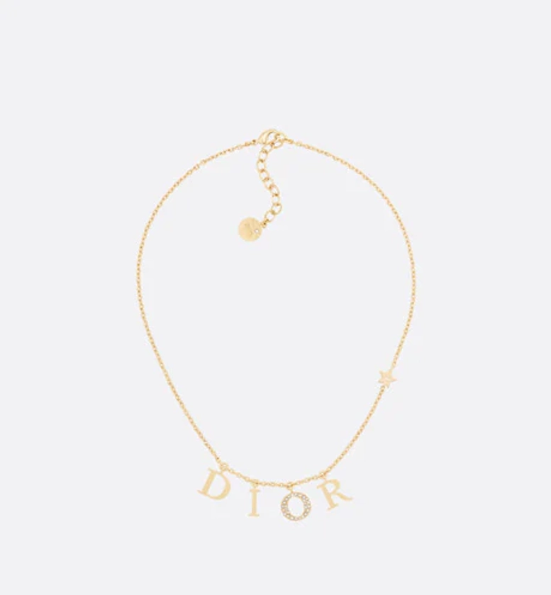 Dio(r)evolution Necklace Gold-Finish Metal and White Crystals | DIOR