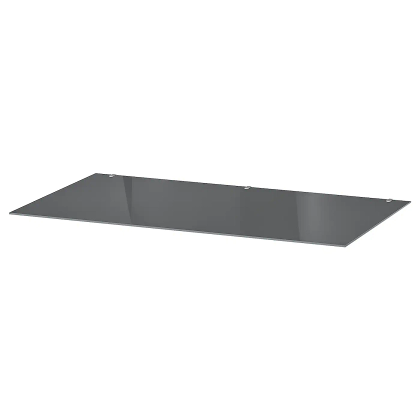 MALM Plateau en verre - incolore gris 80x48 cm