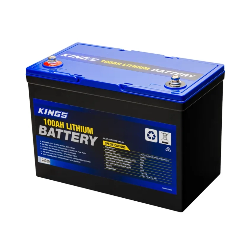 Kings 12V 100Ah Lithium LiFePO4 Battery | Quality integrated BMS | 2000+ Cycles | Long Life - 4WD Supacentre