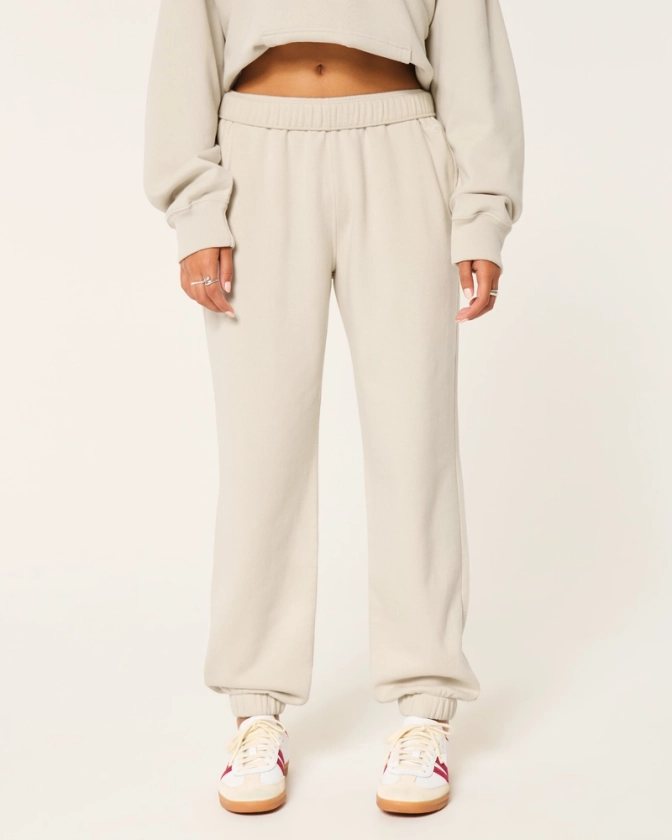 Women's Fleece Icon Dad Joggers | Women's Bottoms | HollisterCo.com