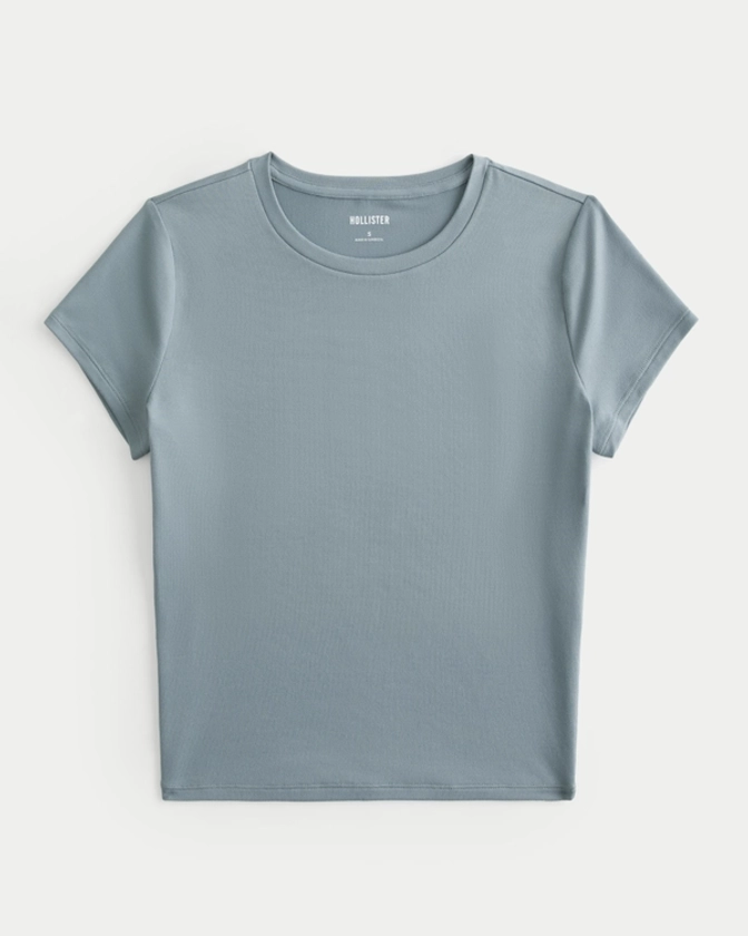 Women's Seamless Fabric Longline Crew Baby Tee | Women's Tops | HollisterCo.com