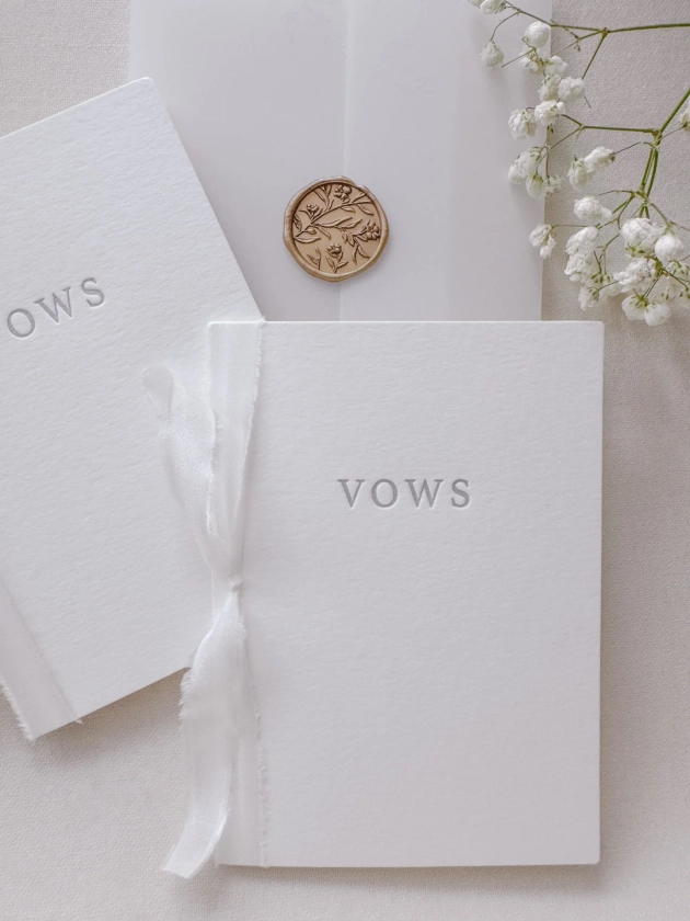 Letterpress Wedding Vow Books