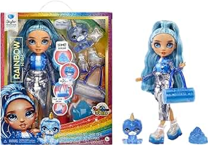 Rainbow High Fashion Doll with Slime & Pet - Skyler (Blue) - 28 cm Shimmer Doll with Sparkle Slime, Magical Pet and Fashion Accessories - Kids Toy - Great for Ages 4-12 Years
