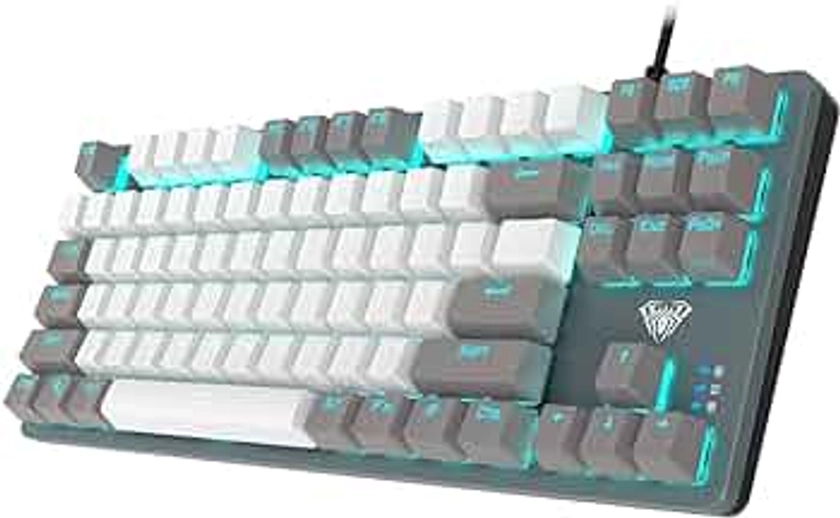 Amazon.in: Buy AULA F3287 Rainbow Backlight TKL Tenkeyless Mechanical Wired USB Gaming Keyboard | 8 Different Pre-Set Game Modes Without Numlock Keys (Grey, White) Online at Low Prices in India | AULA Reviews & Ratings