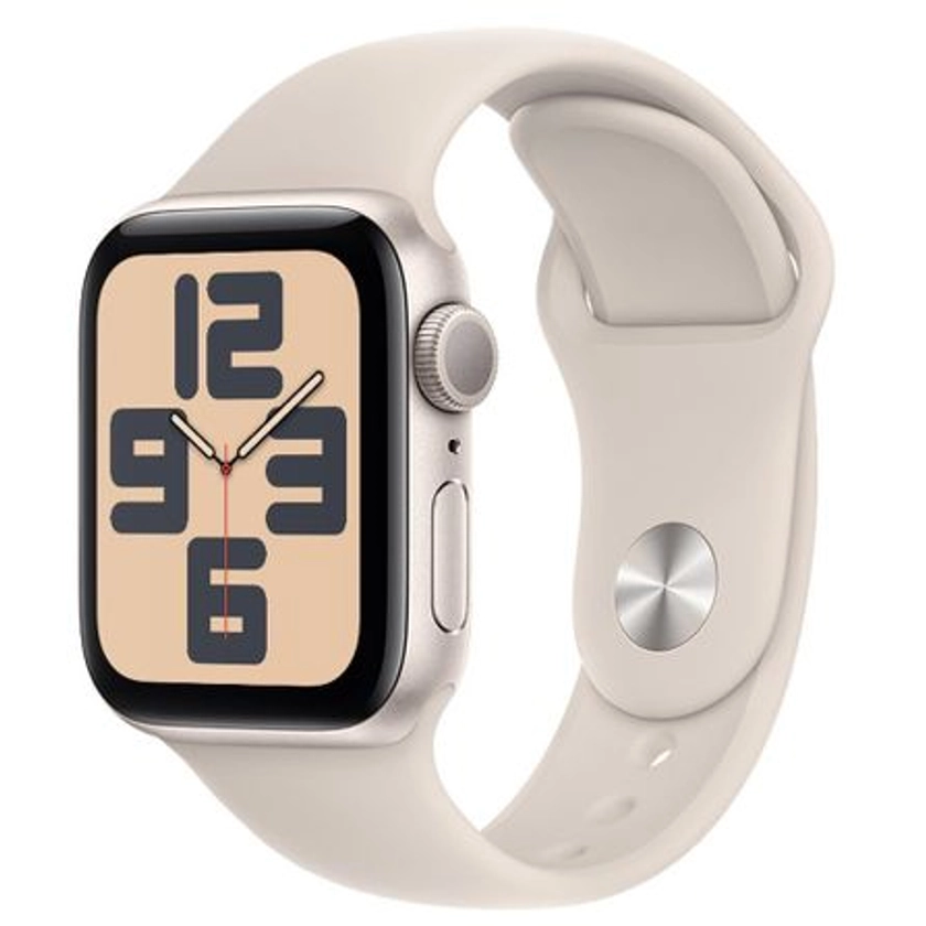 Apple Watch SE (GPS 40 mm) Caixa Estelar de Alumínio Pulseira Esportiva Estelar – P/M | Fast Shop