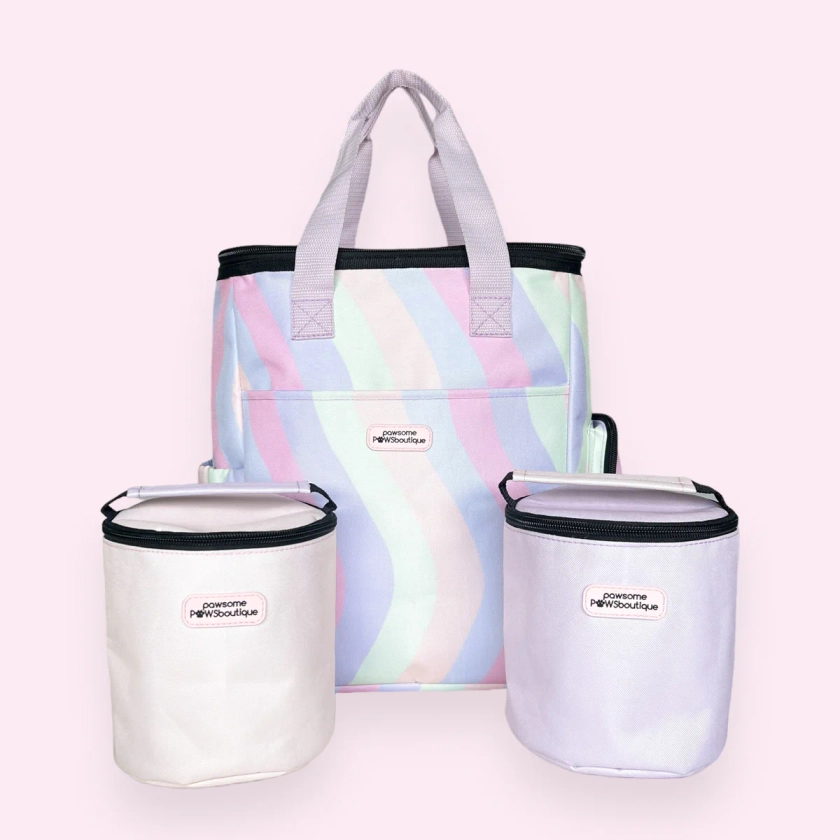 Travel Backpack with 2 Storage Bags - Pastel Swirl