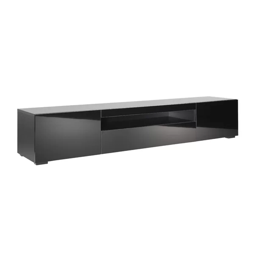 78" Gerniot Glossy TV Stand Cabinet with Lights Soundbar Shelf for TVs up to 88"