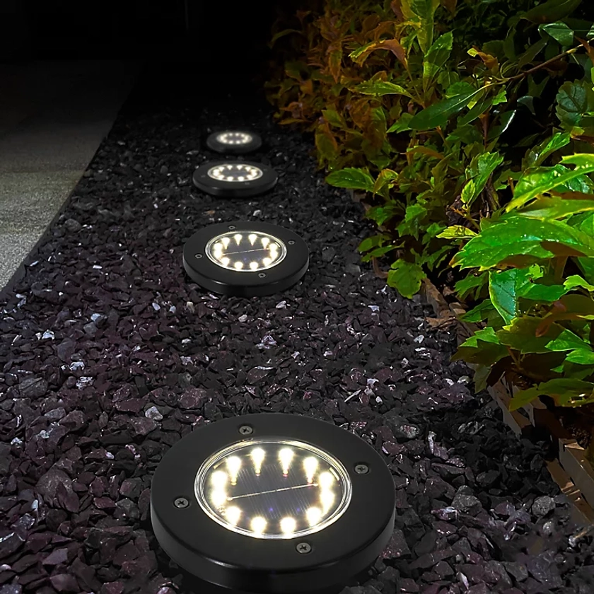 Gavea Black Solar-powered Integrated LED Outdoor Ground light | DIY at B&Q