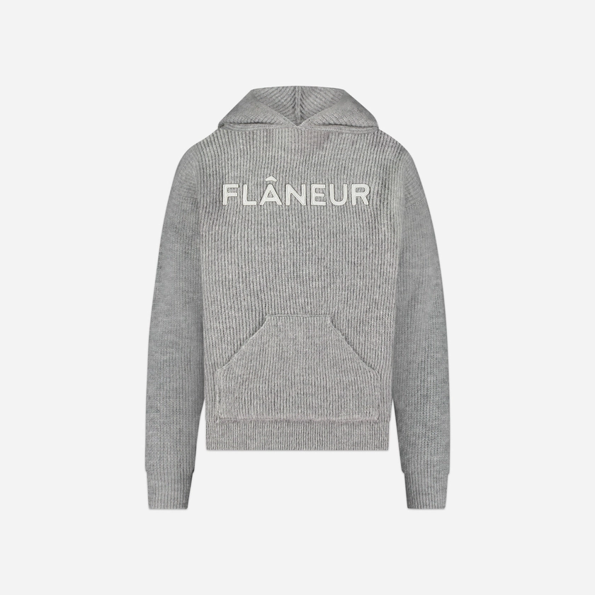 Knitted Logo Hoodie Grey