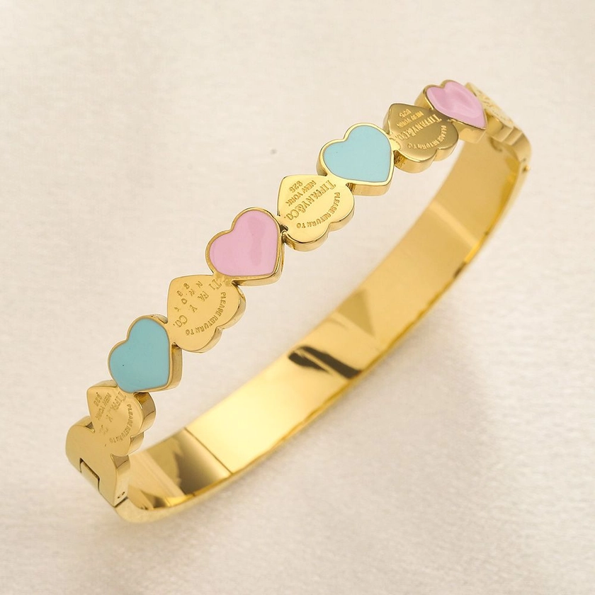 Tiffan 18K Gold Designer Bangle Bracelet: Luxury Love Gift For Women, Stainless Steel, Wholesale From Cartierrshop, $16.7 | DHgate.Com