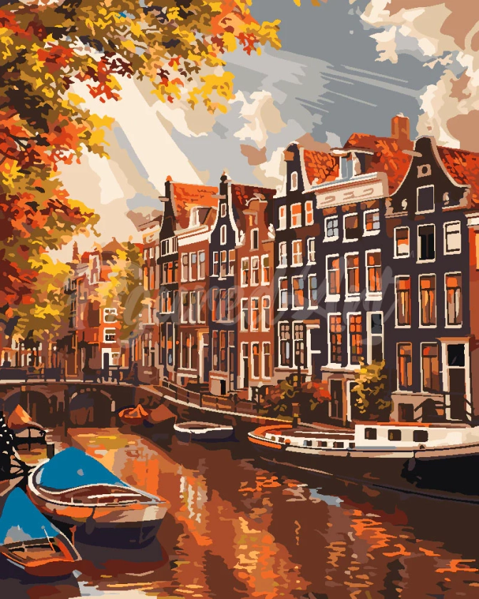 Peinture par numéros - Soleil à Amsterdam – Figured'Art